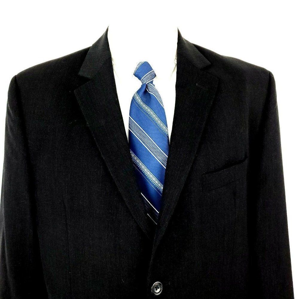 Pronto Uomo Wool‎ 2 Button Blazer 42L Charcoal Gray Sport Coat